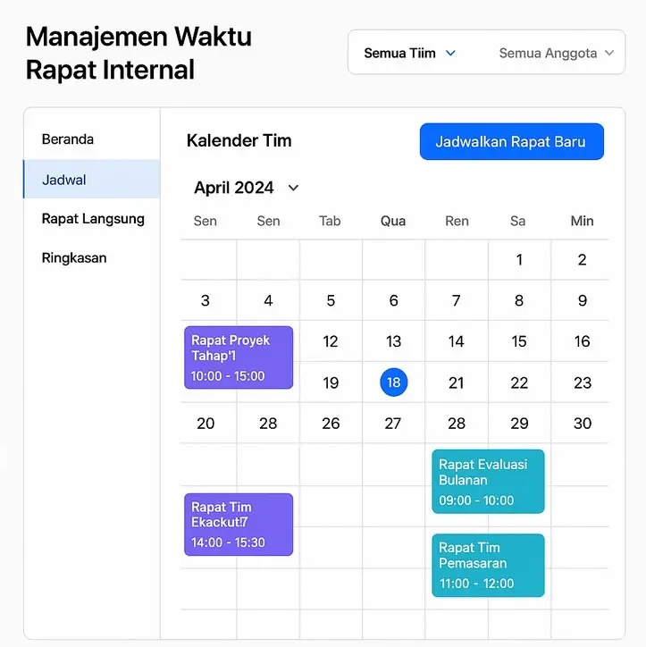 fitur aplikasi manajemen rapat berbasis AI