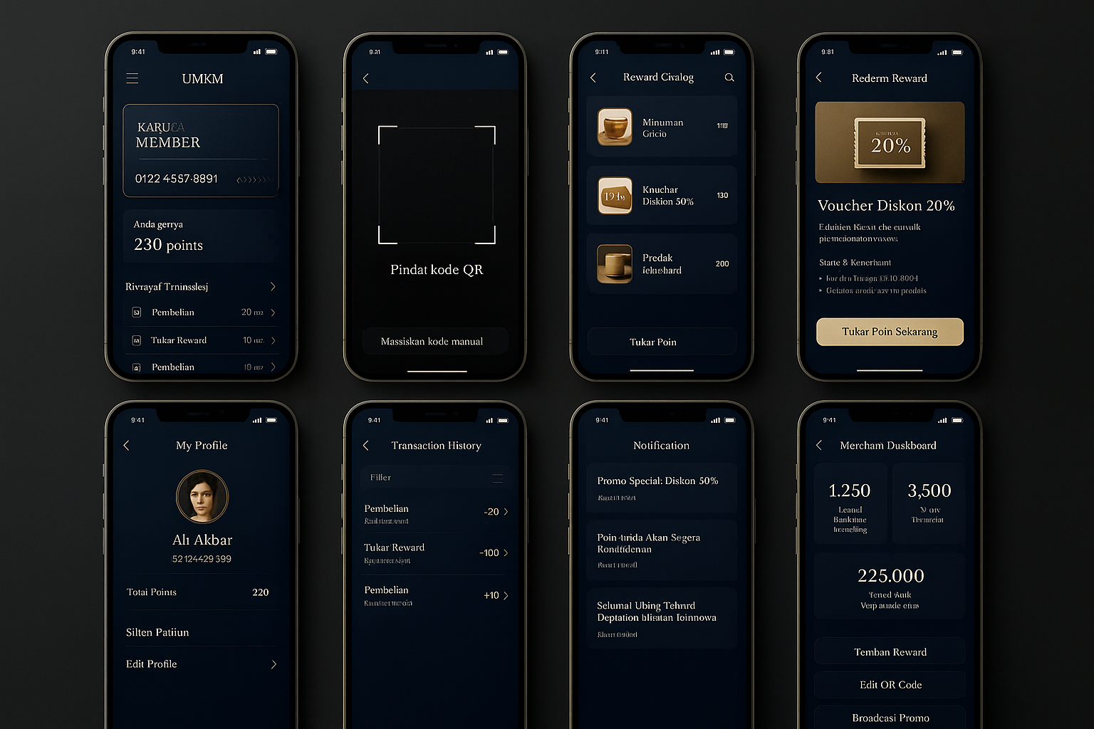 Aplikasi kartu member digital UMKM dengan QR code dan poin reward