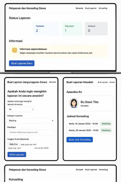 Tampilan Aplikasi Konseling Siswa