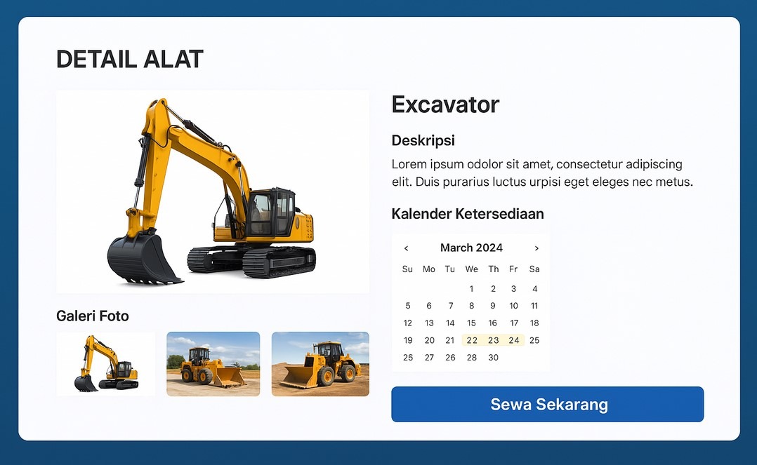 aplikasi sewa alat berat