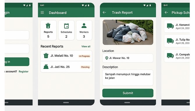 monitoring sampah RT di aplikasi Android