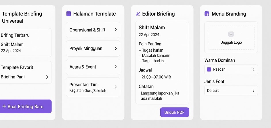 aplikasi Template Briefing Universal