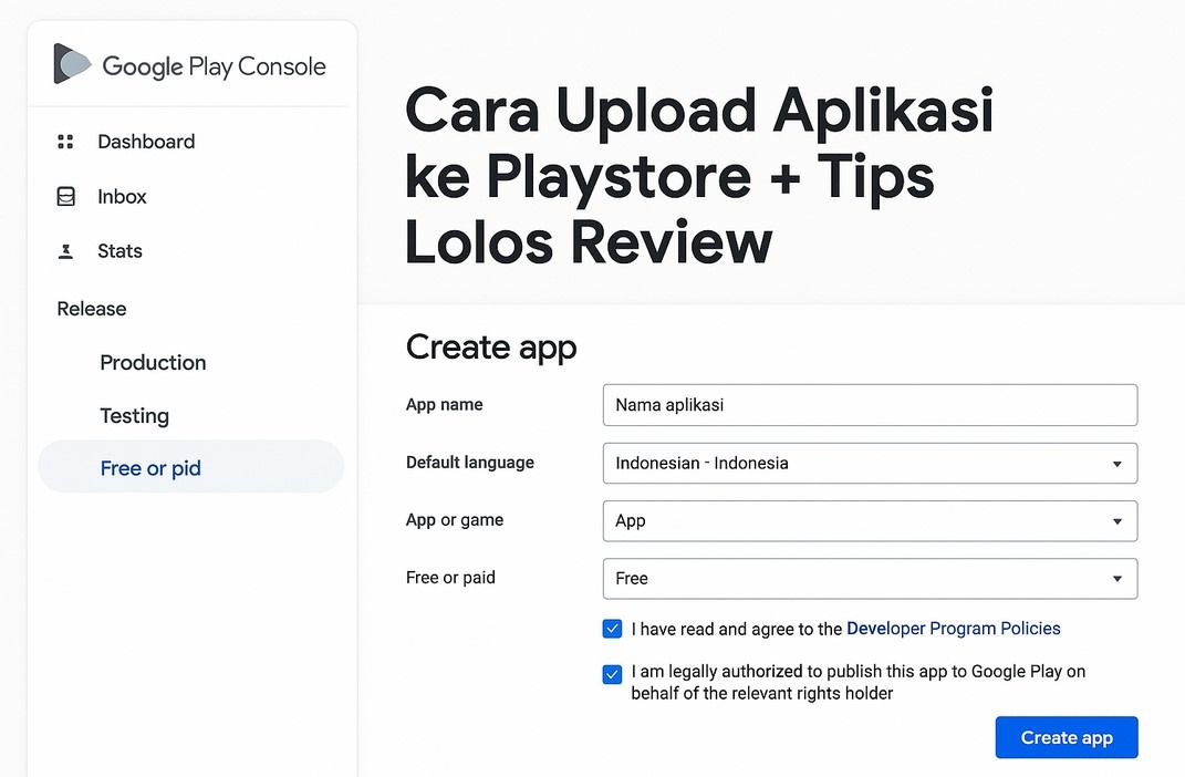 upload aplikasi ke Playstore