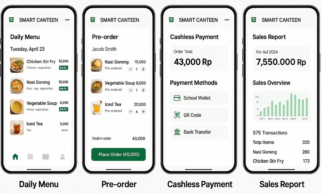 antarmuka aplikasi smart canteen sekolah