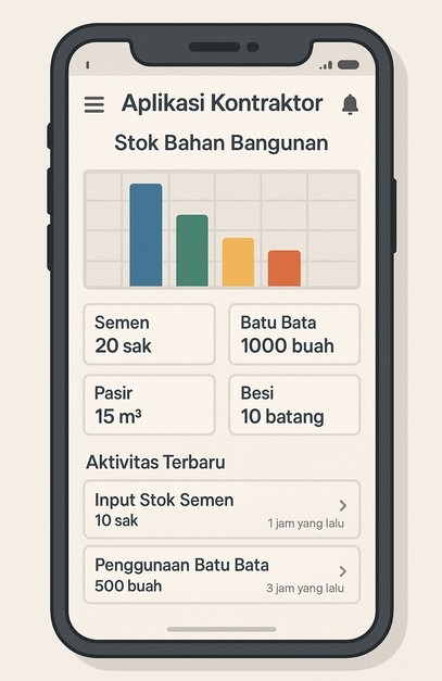 aplikasi kontraktor untuk stok bahan bangunan