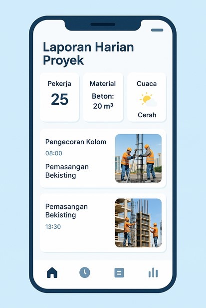 aplikasi laporan harian proyek konstruksi