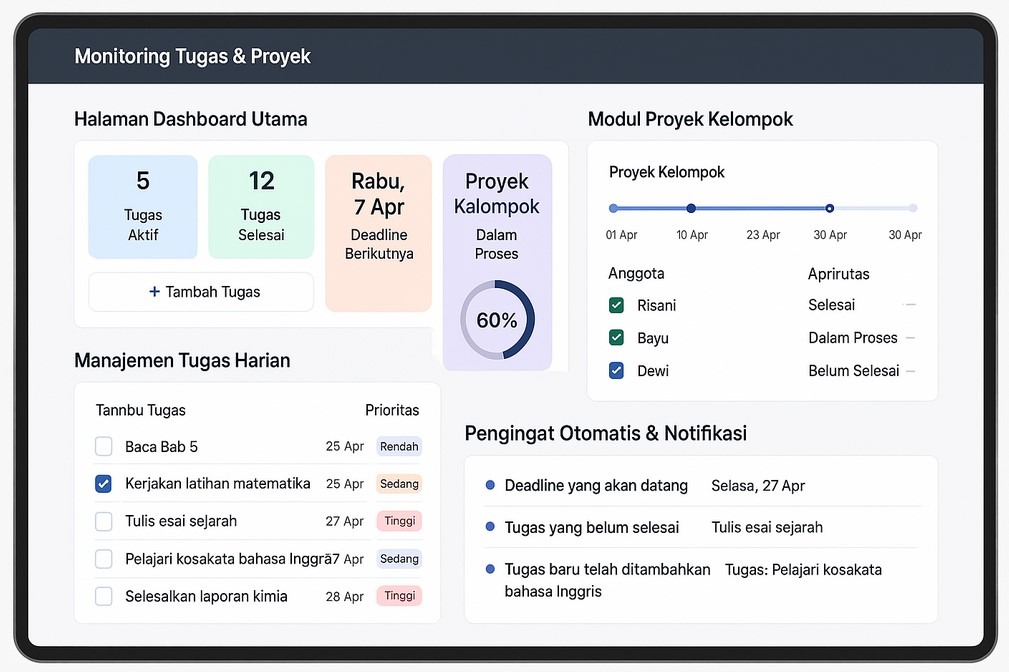 aplikasi monitoring tugas sekolah