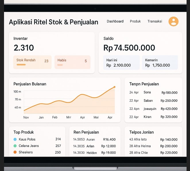 aplikasi ritel stok dan penjualan