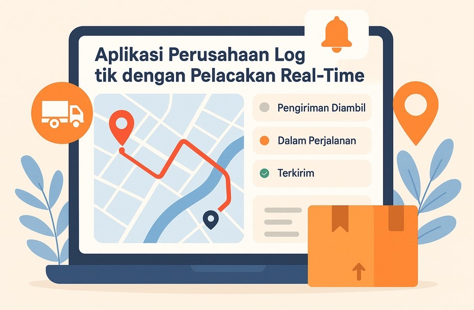 dashboard aplikasi logistik dengan pelacakan real-time