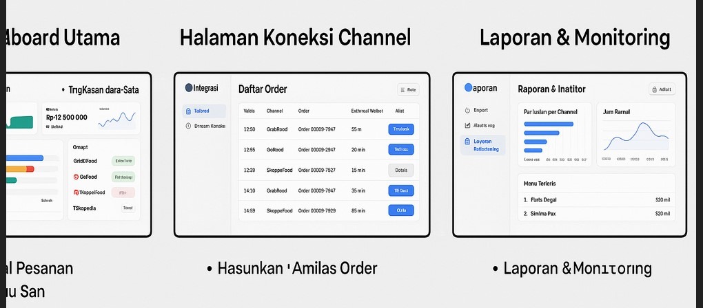 dashboard integrasi multi channel GrabFood GoFood ShopeeFood