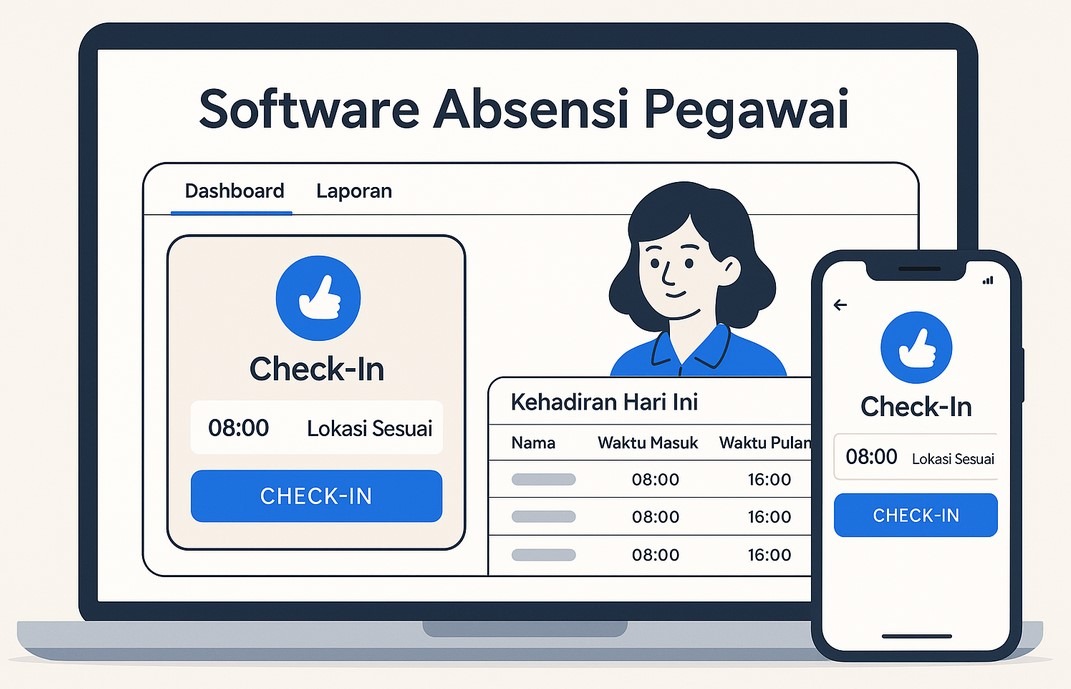 dashboard software absensi pegawai
