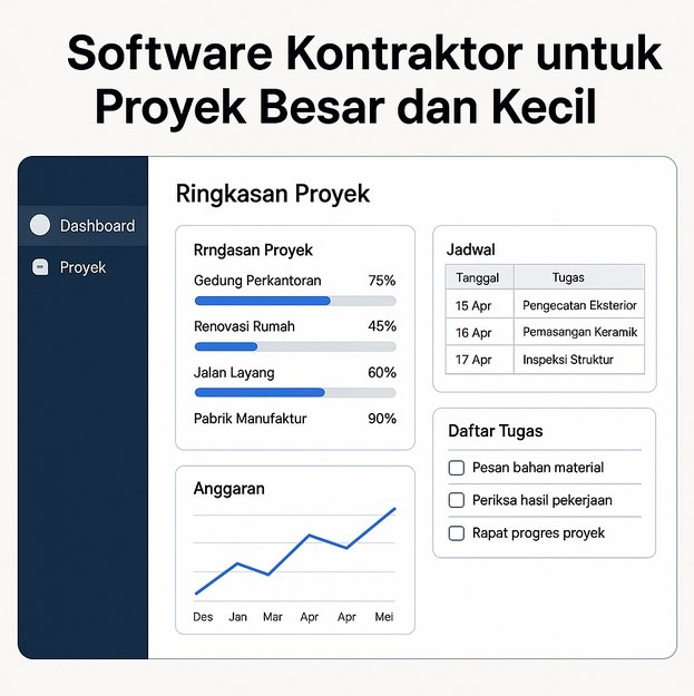 tampilan software kontraktor proyek