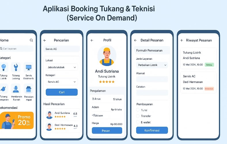 aplikasi booking tukang dan teknisi service on demand
