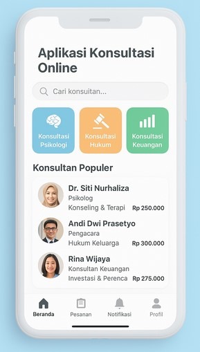 aplikasi konsultasi online psikologi hukum keuangan