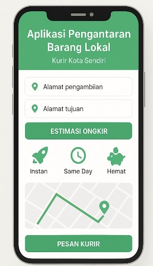aplikasi pengantaran barang lokal kurir kota sendiri