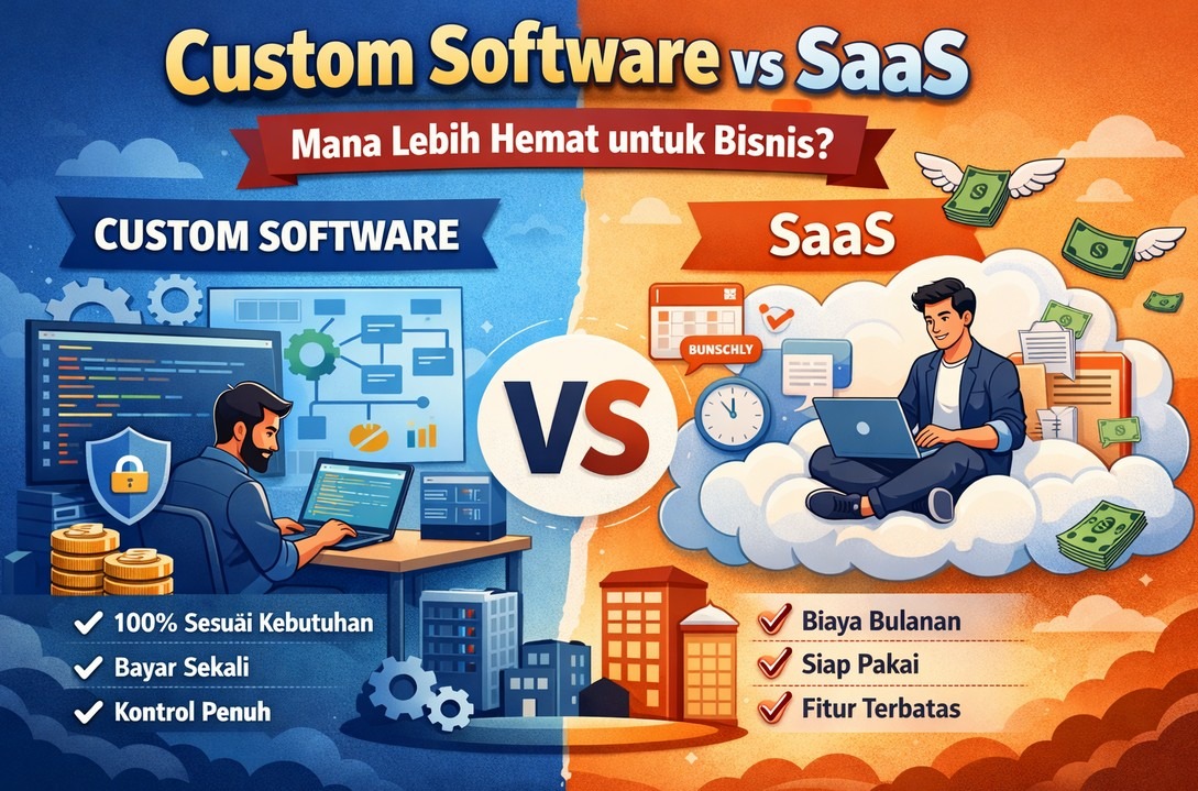 custom software vs saas untuk bisnis