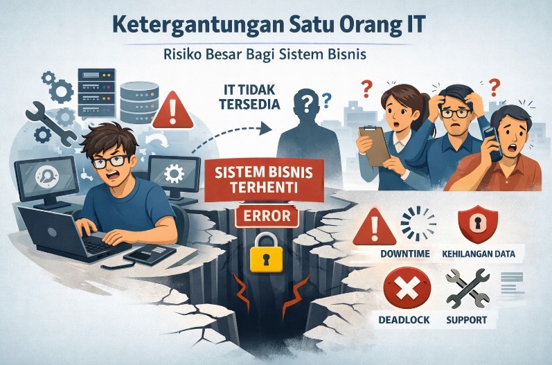 ketergantungan satu orang IT dalam sistem bisnis